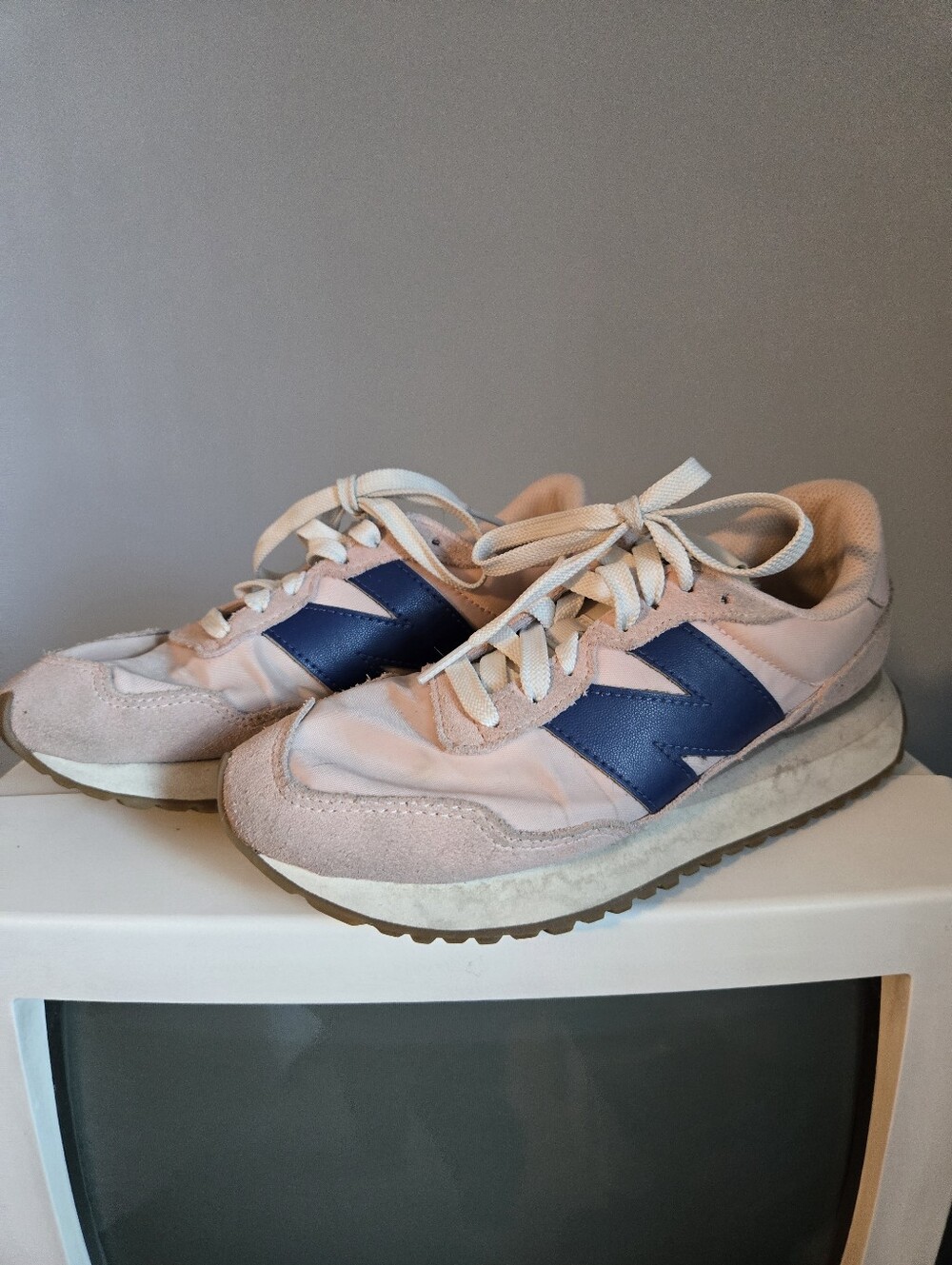 New Balance Pink & Navy Retro Runner Sneakers